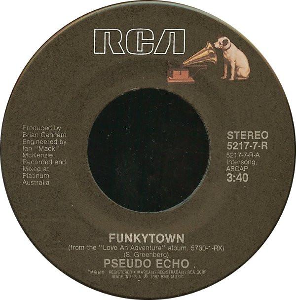 7-дюймовая пластинка PSEUDO ECHO Funkytown 52177R RCA 1987 US Pop Б/у
