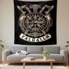 Valhalla Tapestry Wall Hanging, Norse Mythology Warrior Art, Viking Wall Decor for Bedroom Living Room Dorm