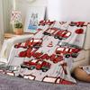 Custom Name fire truck Theme Printed Blanket - Perfect for Couch, Bed, Travel & Outdoor Use | Machine Washable, Cozy & Durable.
