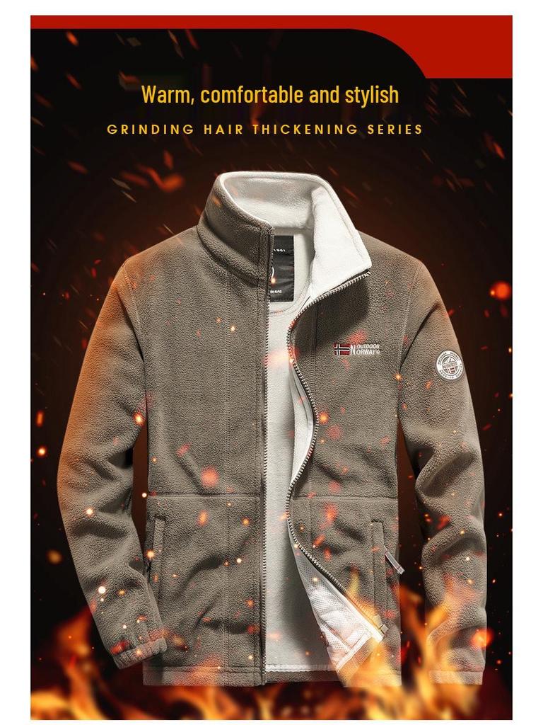 Men's 2024 Winter Double-Sided Fleece Jacket for Outdoor Wear, Norway Style