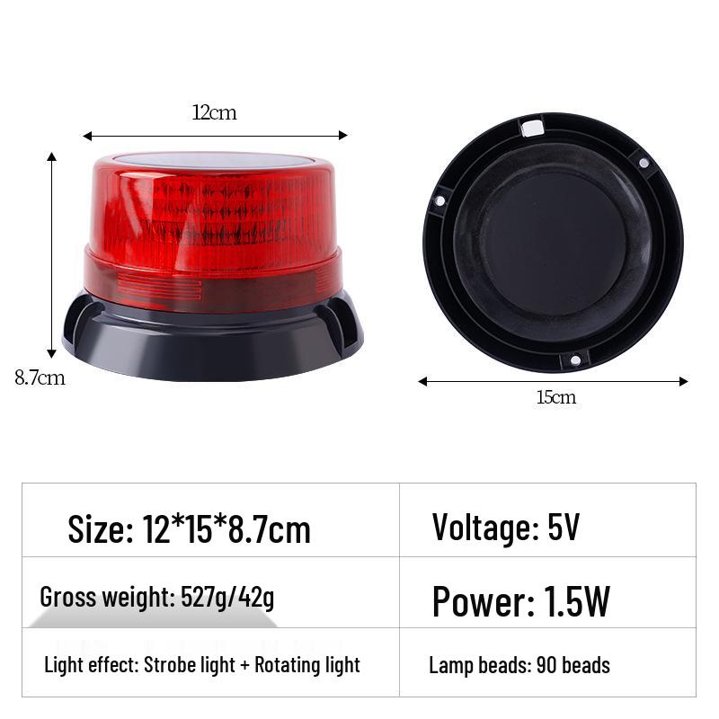 Солнечный мигающий сигнальный фонарь для дорожного движения, строительства и аварийных барьеров