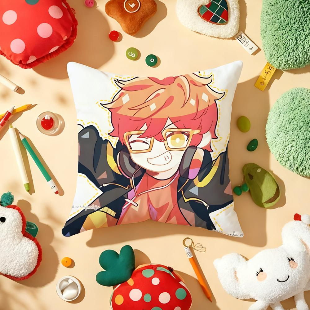 M-Mystic M-Messenger 707 Chibi Cushion Cover Plush Fabric Soft Double-Sided Printed Sofa Warm Winter Home Gift Pillow Cover