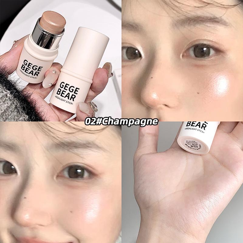 GEGE BEAR Highlight&Blush Stick Style High Gloss Fine Flash Natural Moist Portable Blush Cream Создайте естественный контурный карандаш