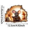 1PC Creative Wall Sticker Mouse Cave Pattern Self-Adhesive Wall Stickers Bedroom Entryway Living Room Porch Home Decoration Wall Stickers