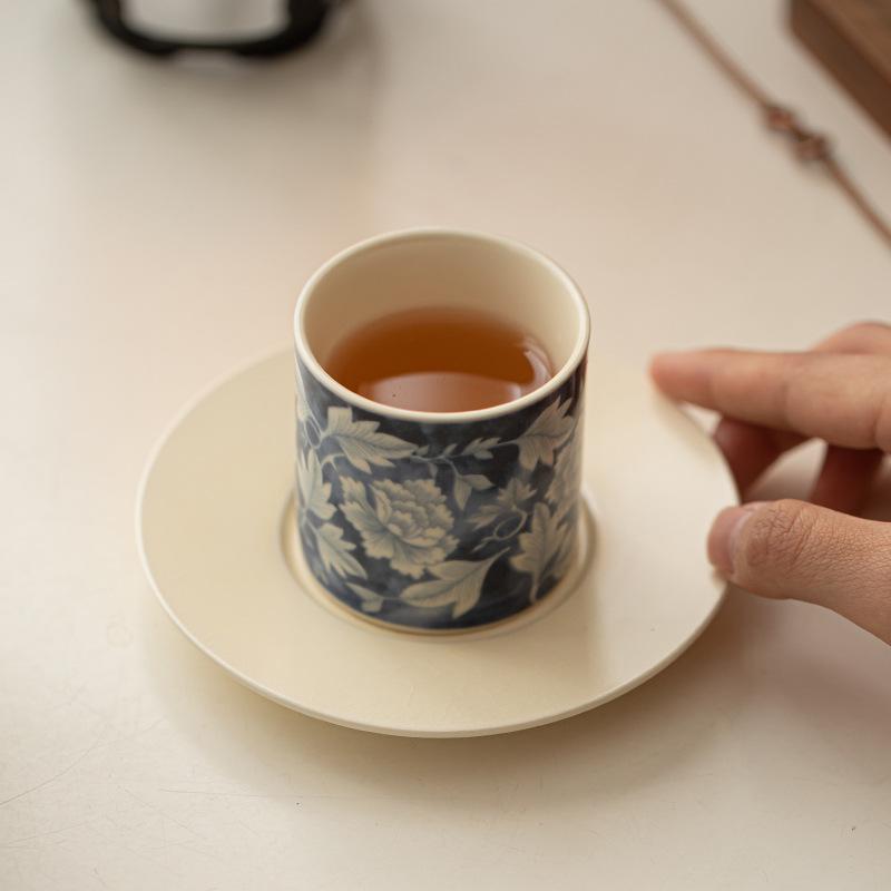 Антикварная сине-белая чайная чашка керамическая китайский кунг-фу гунфу чайный набор одиночная мастер-чашка с подносами чайная посуда фарфоровая посуда для напитков