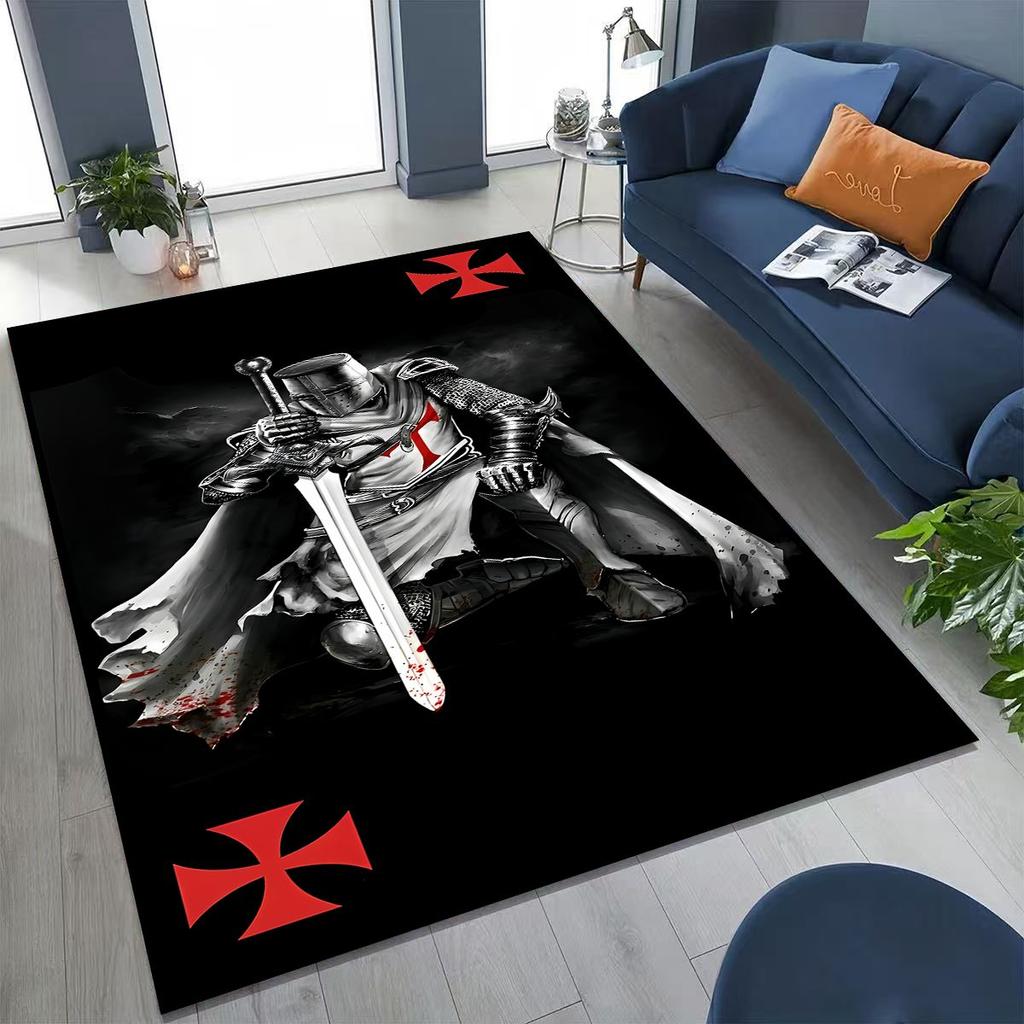 Тамплиер Рыцарь Крови Честь Святой Крестоносец Мультяшный Ковер для Спальни Гостиной Дивана Дома Декор Придверный Коврик, Детский Игровой Нескользящий Напольный Коврик
