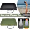 Portable Shower Pan with Drain Hose Camping Shower Base Outdoor Tent Shower Tray for RV Outdoor Camping Shower Beach Pet Bath