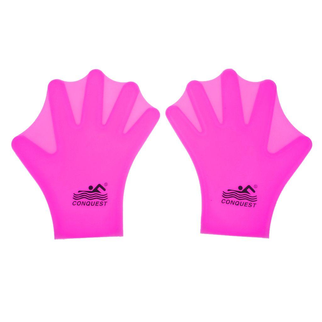 Children Silicone 1 Pair Gloves Hand Paddle Webbed Swimming