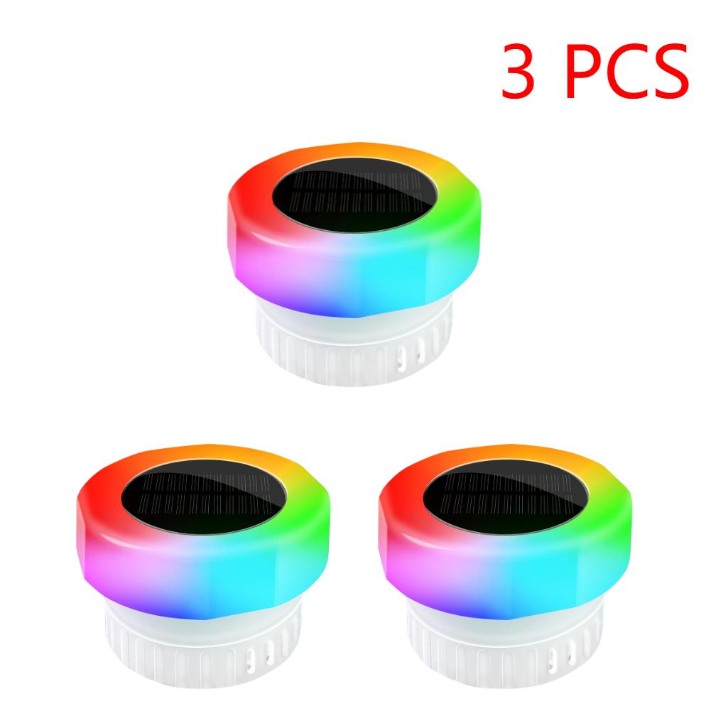 Солнечный регулируемый дозатор хлора для бассейна с разноцветной подсветкой, плавающий хлоратор для бассейна, спа-бассейна, ванны для создания ночной атмосферы