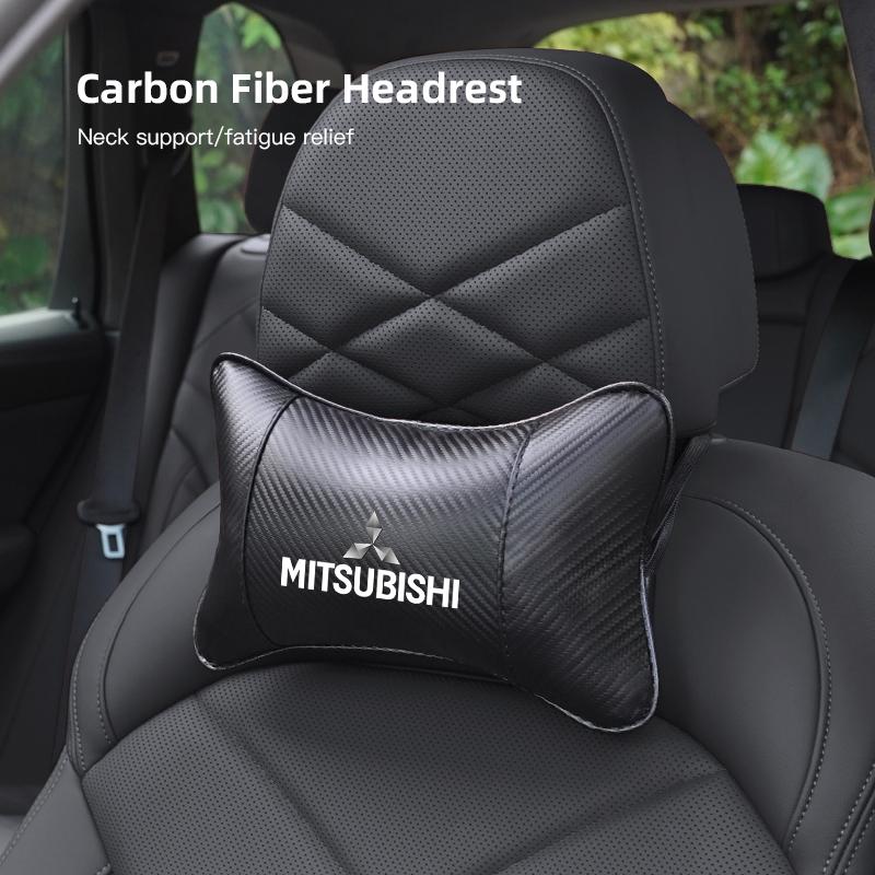 Car Logo Seat Headrest Neck Rest Protector Pillow Auto Interiors For Mitsubishi Eclipse Lancer Outlander Pajero ASX Colt I200 Ex