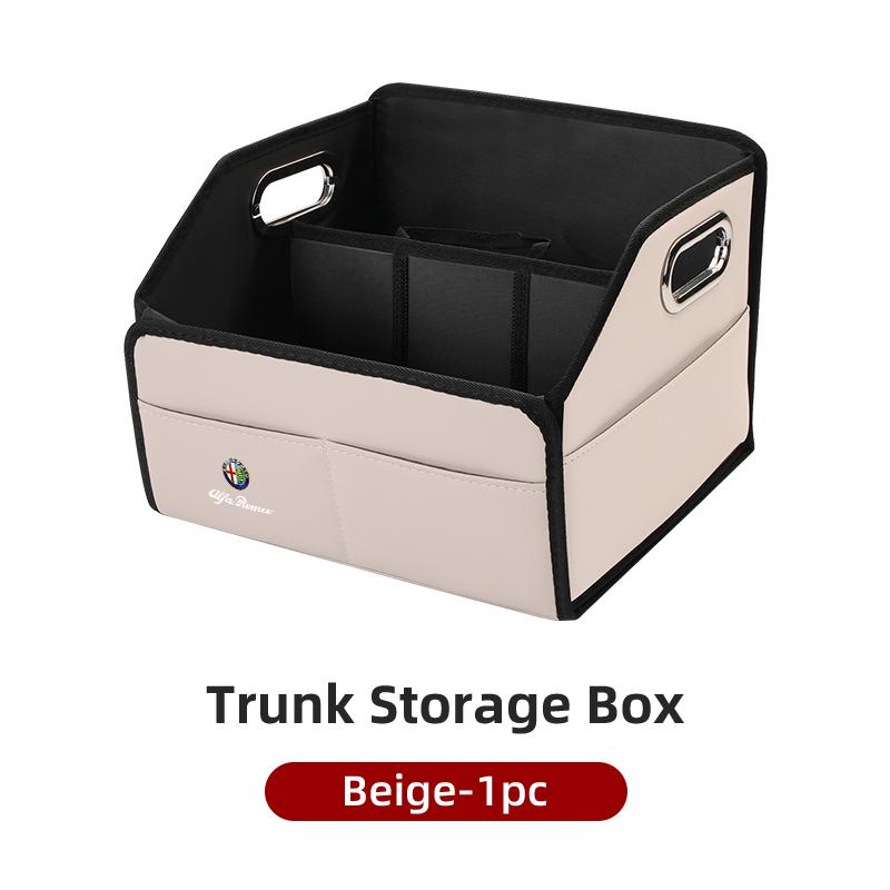 For Alfa Romeo Foldable Leather Car Boot Organiser Large Capacity Travel Storage Box For Alfa Romeo Giulietta GT 159 147 156 Mit