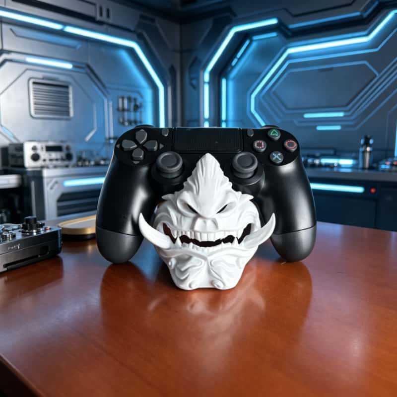 3D-печатная подставка для игрового контроллера, дизайн в виде маски самурая Они, настольный держатель для геймпадов Switch Pro
