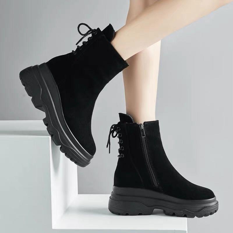 Winter New Female British Style Short Boots Platform Shoes Thick-soled Short-tube Cotton Boots Women's Boots Snow Cotton Shoes