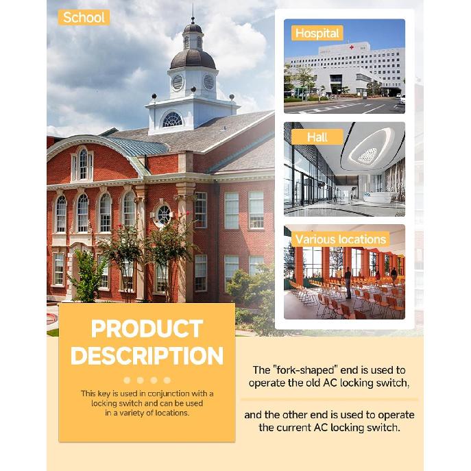 (10PCS) HBL1209 Wall Switch Fork Key for Hubbell Kellems Wall Switch, Standard Locking Switch, Commercial Wall Switch - #1209 Tamper Proof Electrical