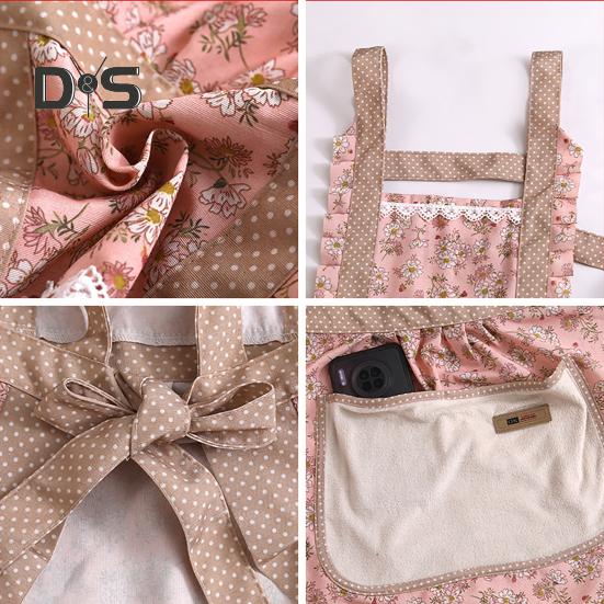 Портативный фартук для выпечки с карманным мягким женским модным садовым фартуком