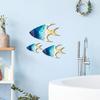 3 шт./набор Деревянная Рыба Настенное Украшение Косяк Рыб Пляжный Озеро Дом Ванная Комната Настенное Искусство Морская Прибрежная Океанская Тема Подвесное Украшение