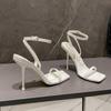 Fashion Women's New Style Fashion Open Toe High Heels 2024 Summer Europe and America Sexy Versatile Simple Banquet Party Sandals