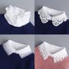 1PCS Fashion Front Tie White Fake Collar for Women Stand Detachable Collar Fake Girls Vintage Lace Ladies False Blouse Collar