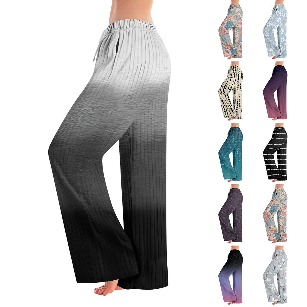 Pajama Pants, Sleepwear, Casual Drawstring Elastic Waist Pants, Comfortable Straight-leg Loose Pants
