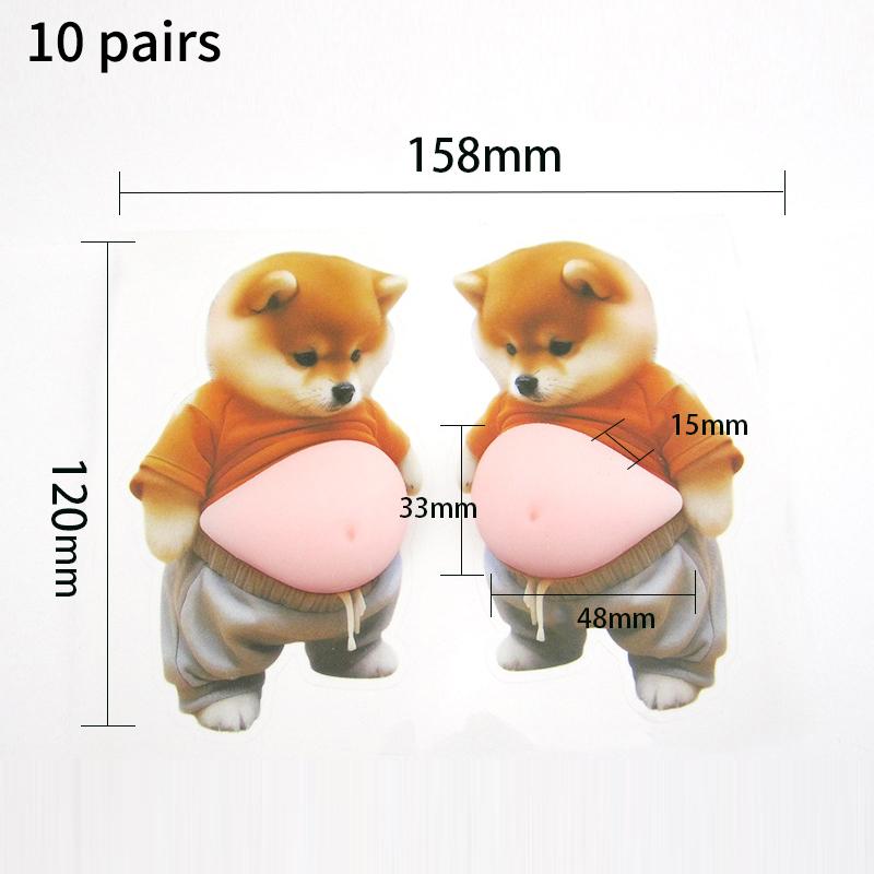 3D Chubby Corgi Silicone Bumper Stickers Ultra-Soft Car Home Anti-collision Pads Cute Puppy Decorative Fun Squishy Stickers