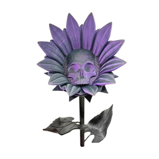 Запретный Подсолнух Скульптура Готический Череп Цветок Декор 3D Печать Зловещее Искусство Хэллоуин Украшение для Ужас Домашняя Вечеринка Декор