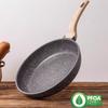 CAROTE Flat-Bottom Pan, Steak Griddle, Non-Stick Pan for Home Use, Titanium Pan, Small Frying Egg Pan for Induction Cooker, 24cm without Lid