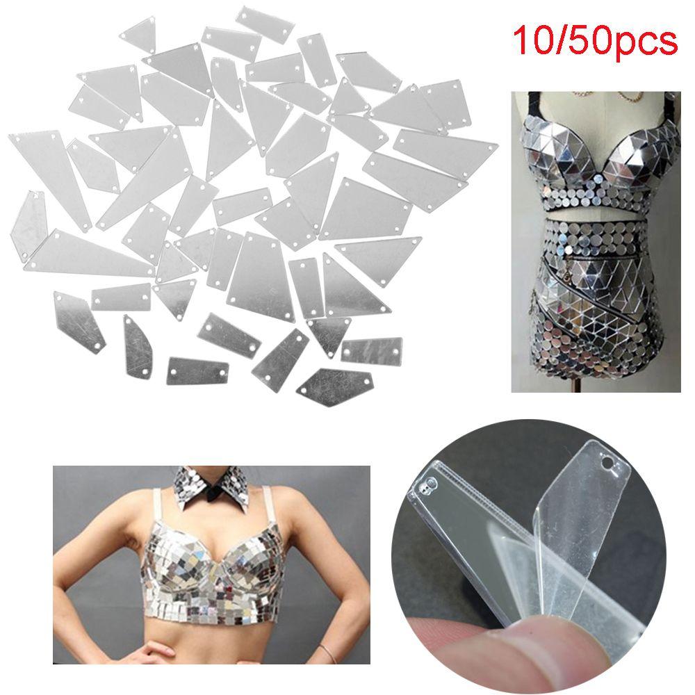 Shiny Silver Color Sewing Wedding Dress Irregular Beads Stones Crystal Rhinestones Mirror Sew On