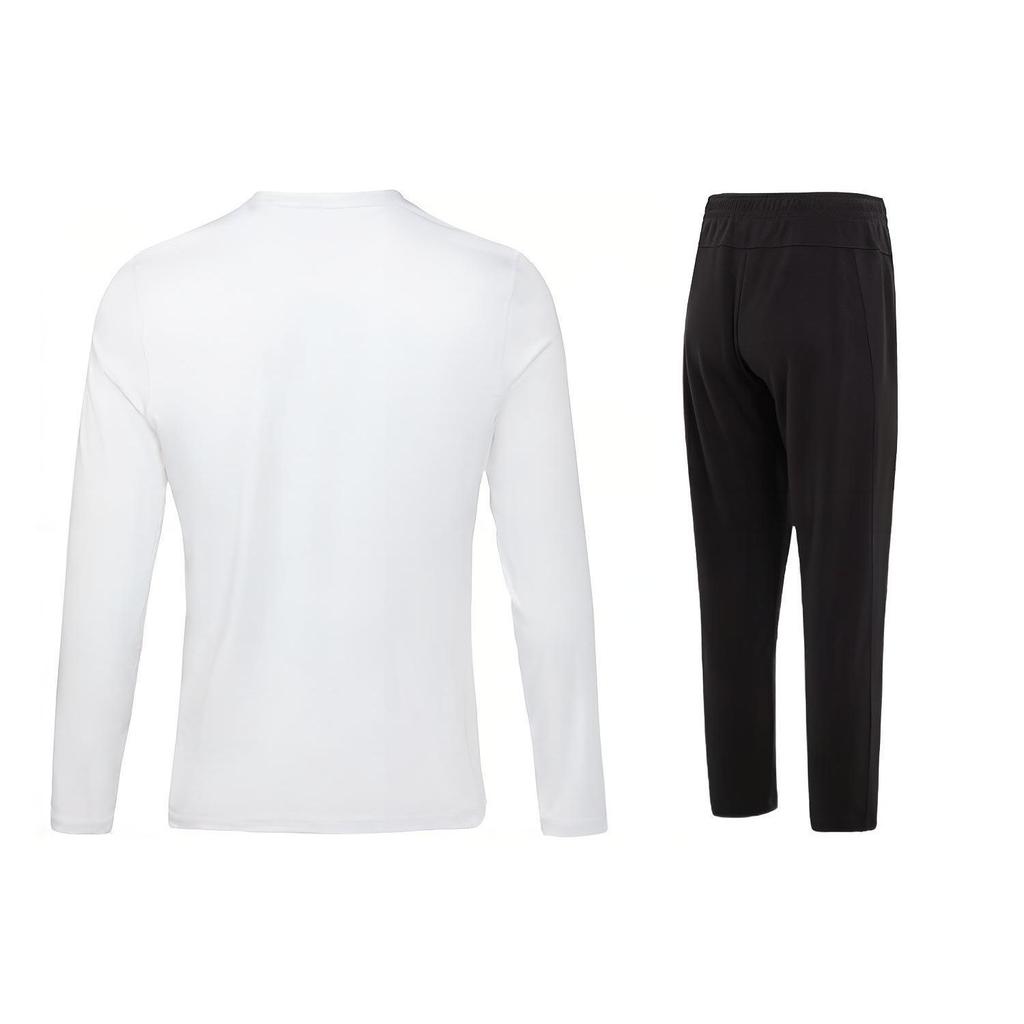 Under Armour Solid Slim Fit Crew Neck T-Shirt And Sports Long Pants Casual Sports Set Men Sets White Black 22600307-100+23600703-001