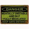 Vintage Danger Caution Metal Sign Warning Notice Zone Tin Sign Wall Decor For Home Bars Garage Cafe Club Man Cave Pubs Plaque