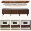 180 x 40 x 46.5 cm Large TV Cabinet in Walnut Wood Look with Two Drawers, Two Roller Doors and 7 Support Feet. Suitable for TVs up to 80 Inches.