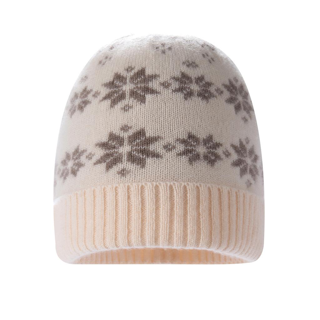 Cashmere new hat unisex autumn and winter knitted jacquard wool hat warm outdoor ear protection popular all-match