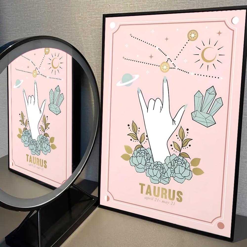 1 шт. Богемский постер с зодиаком HD-постеры для дома, комнаты, бара, кафе, декора, художественная настенная живопись, картина