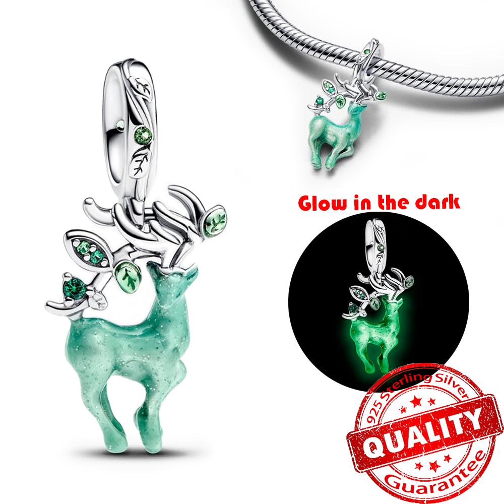 Медные носки-мышки и бусины-снежинки и подвеска-олень Подходит для браслета Хэллоуин Рождественский кулон Подарки