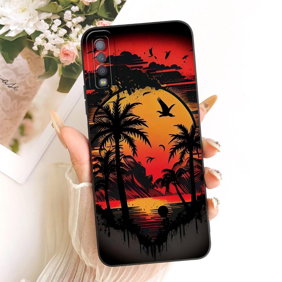 For Samsung Galaxy A7 2018 Case A750 SM-A750F Cover Lovely Cartoon Cat Soft Silicone Protection Shell For Samsung A7 2018 Bumper
