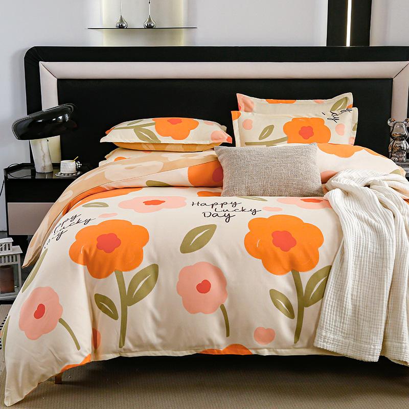 Комплект из четырех предметов из плотного хлопка с потертостями, комплект из 4 простыней и одеял, комплект из трех предметов для общежития