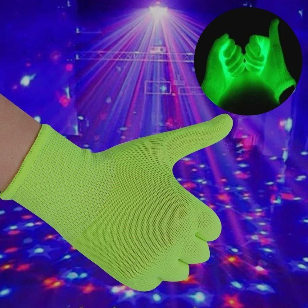 Светящиеся в УФ Неоновые Перчатки Зеленый Ночник Украшение Универсальная Волшебная Перчатка Уличные