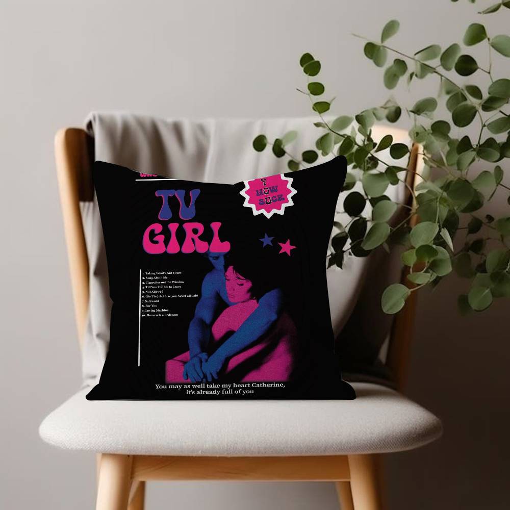 TV Girl Who Really Cares Pillow Gift Home Office Decoration Bedroom Sofa Car Cushion Cover case x