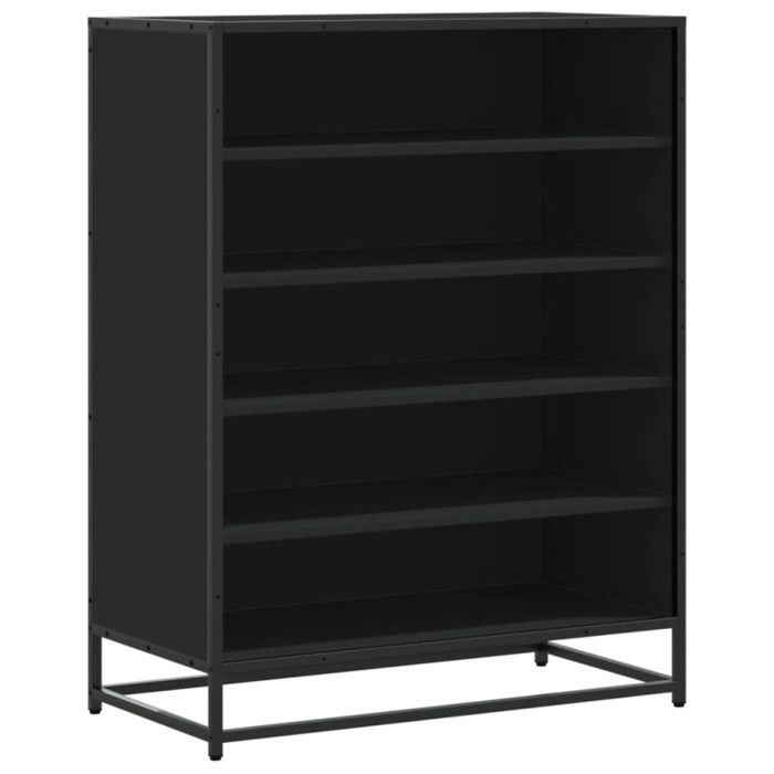 VidaXL Shoe Cabinet Black 75x38x97.5 Cm Engineered Wood Metal 3300870