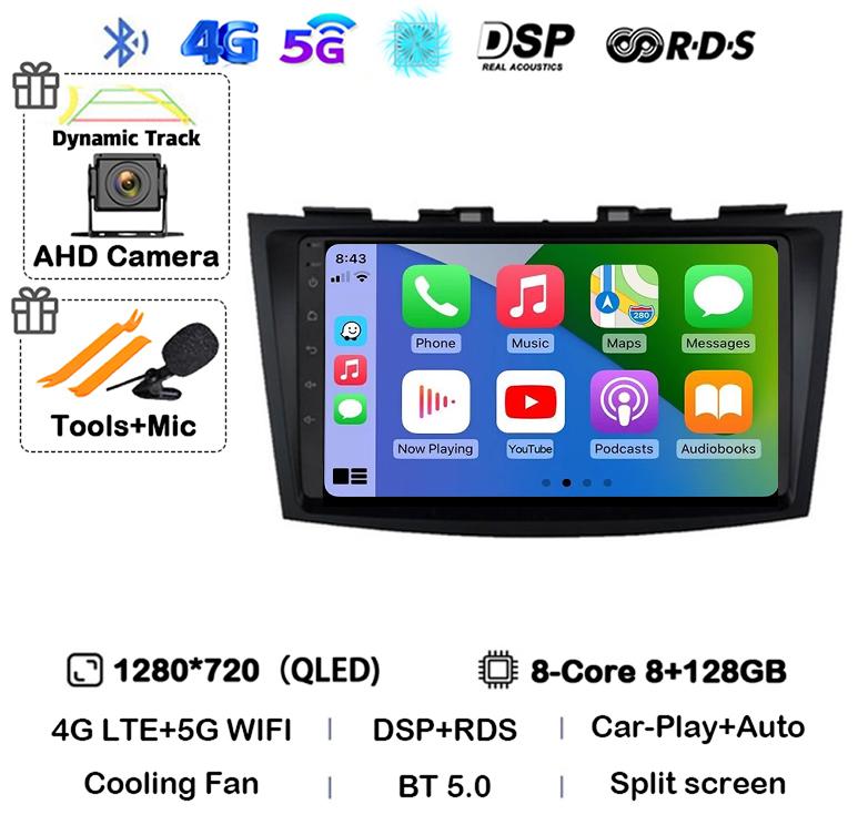 Android 14 Carplay Автомагнитола Для Suzuki Swift 4 2011 2012 2013 2014 2015 2016 Мультимедийный Видеоплеер Аудио GPS Стерео WIFI
