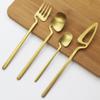 4 Sets Colorful Matte Cutlery Set Knife Fork Spoon Dinnerware Flatware Set 18/10 Stainless Steel Tableware Set Kitchen Silverware Set