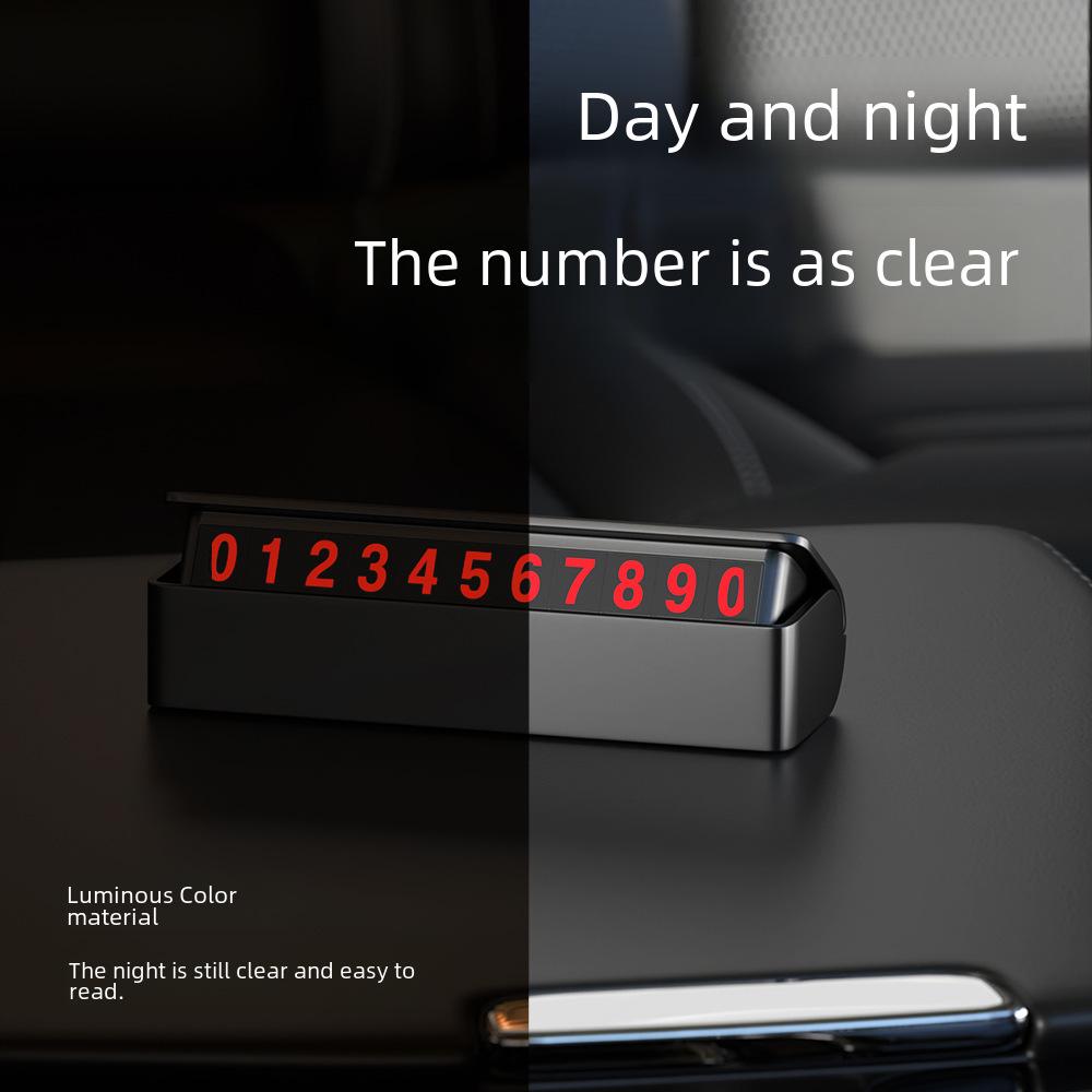 Metal Car Temporary Parking Sign with Hidden Phone Number and Sunscreen Protection