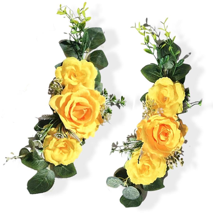 2 шт. Уличные Имитация Розы Многоцветные Цветы для Спинки Стула Арка Угловой Цветок