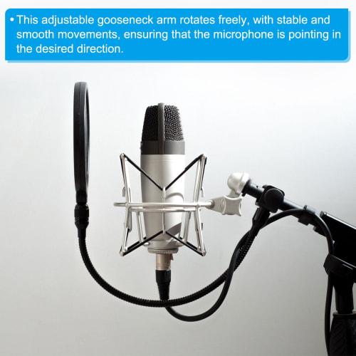 PATIKIL 20" Gorse Neck 3/8" Female to 1/4" Male Thread Metal Universal Hose Flexible Arm Gorse Neck Tube Extension Holder for Action Camera, Phone, Mi