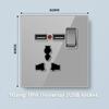 Universal Tempered Glass Dual 3 Pin Power outlet,UK 13A Wall Plug Socket with 20W Fast charge,Home Electrical 2way Light Switch