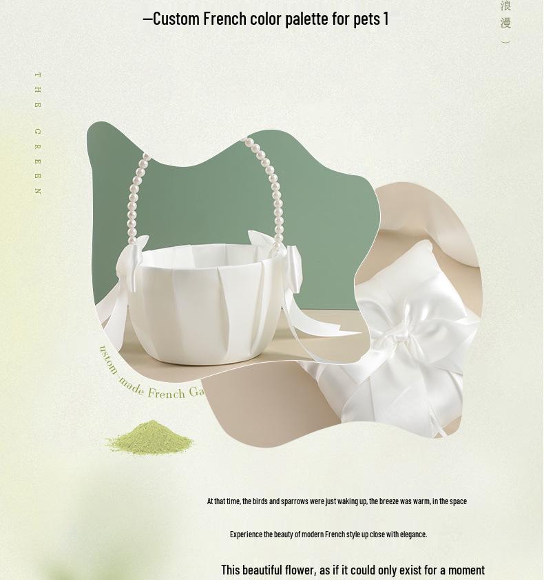 Wedding Car Flower Basket for Newlyweds - Handheld Bow & Small Flowers for Flower Girls