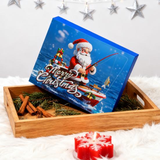 Рыболовный адвент-календарь 2025 для мужчин 24 дня до Рождества с 24 рыболовными приманками Набор приманок Рождественский подарок для папы, парня, рыбаков