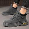Осенне-зимний уличный тренд мужская обувь модные высокие ботинки на шнуровке на платформе в стиле ретро однотонные повседневные ботинки Мартин