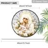 2D Flat Religious Stained Glass Suncatcher, 6.3/7.87 Inch Religious Flower Madonna Suncatcher, Pray Christmas Stained Glass Window Hanging Ornament