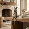 Modern Interior Decoration Pieces Rustic Donkey Shelf Sitter Figurine, Hanging Leg Farm Animal Statue, Elegant Table Decorations for Office