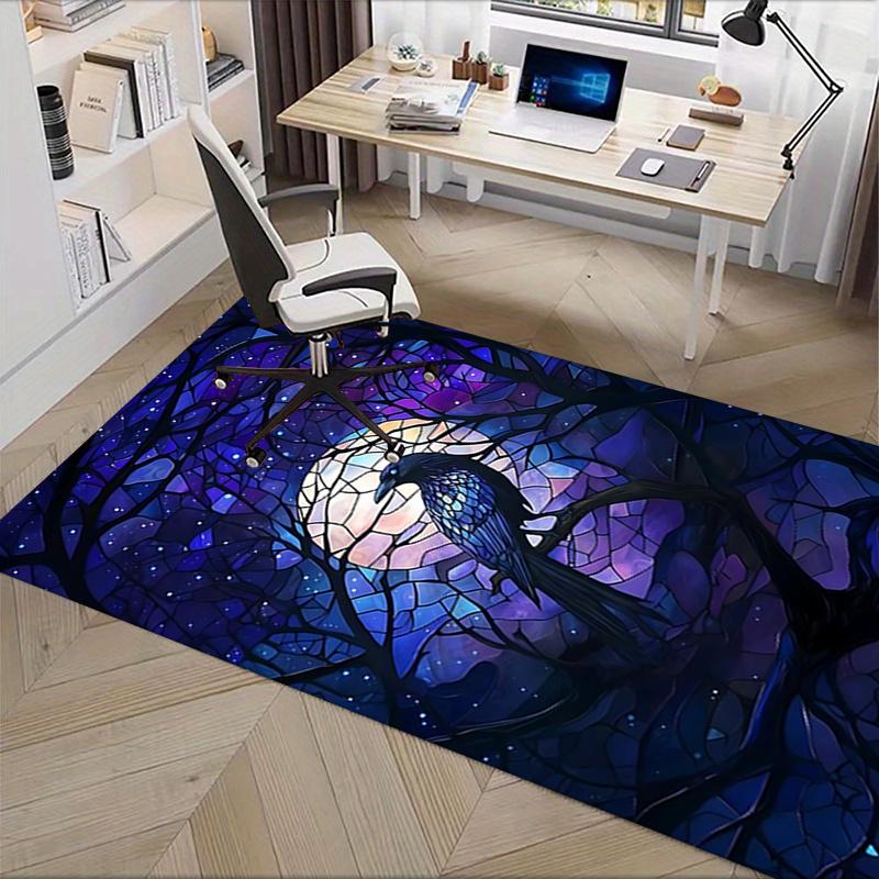 Night raven theme Office Carpet Chair Mat: Office Rug for Desk, Large Floor Mat for Home Decor, Sofa Carpet Gift, Suitable for Bedroom, Livi